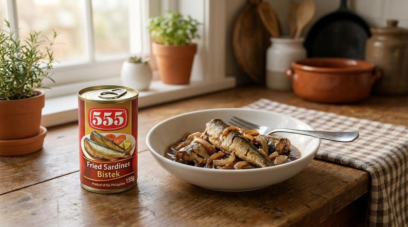 555 Fried Sardines Bistek 155g